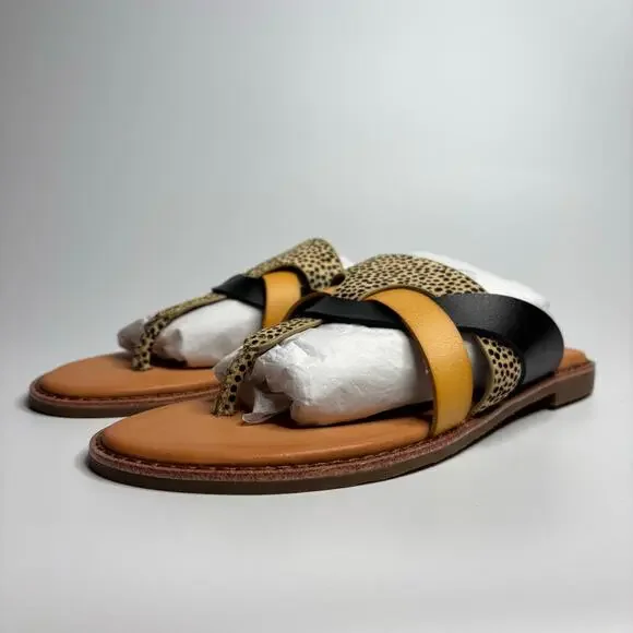 Yellow Box Wist Leather Thong Sandals in Natural - Picture 3 of 9